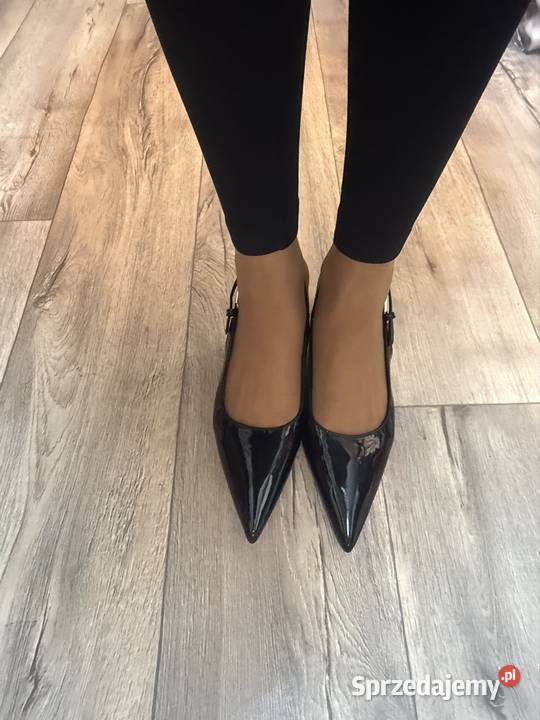 41 czarne czółenka wieczorowe z odkrytą Pięta Czółenka małopolskie Kraków