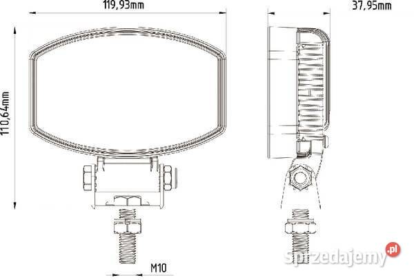 Lampa robocza LED owalna 15W 1900 lm 1030V Kamionna