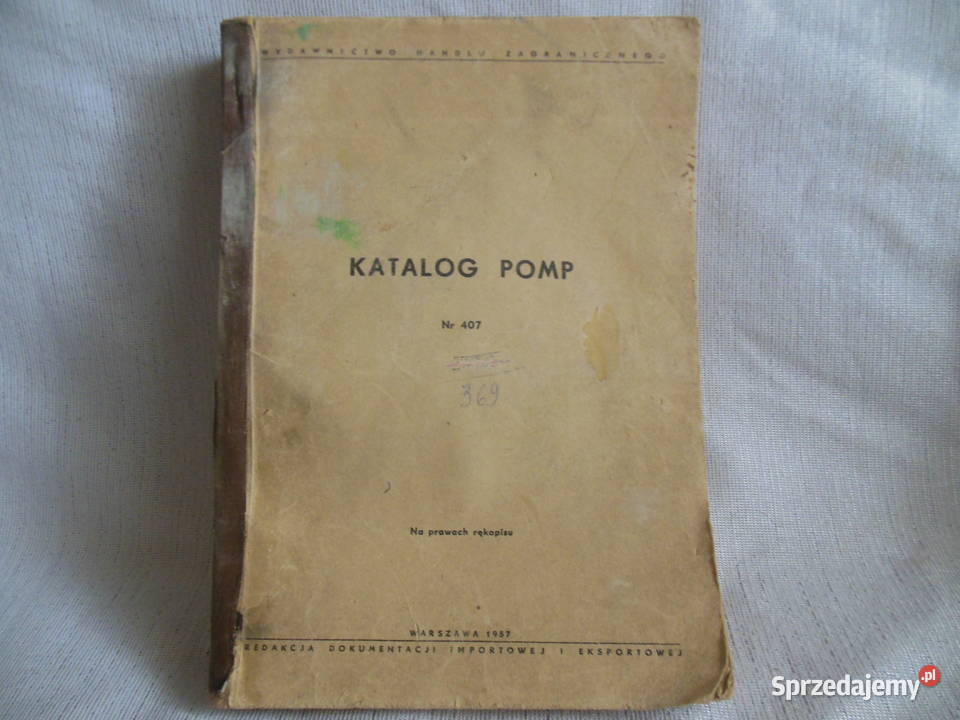 Katalog pomp 407 1957 Kielce sprzedam
