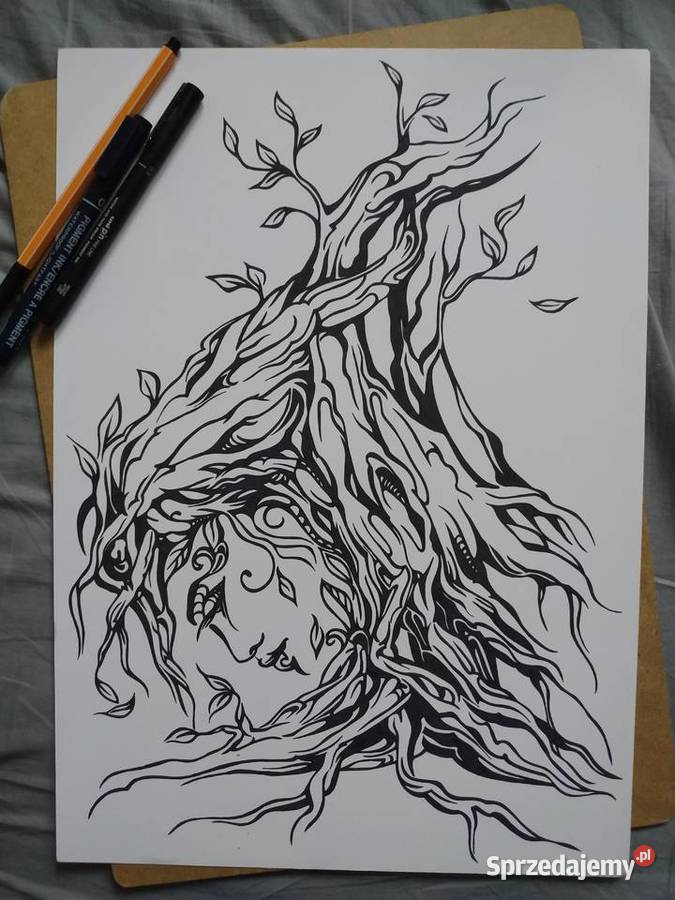 Rysunek drzewotwarz cienkopis blok tech A3 250