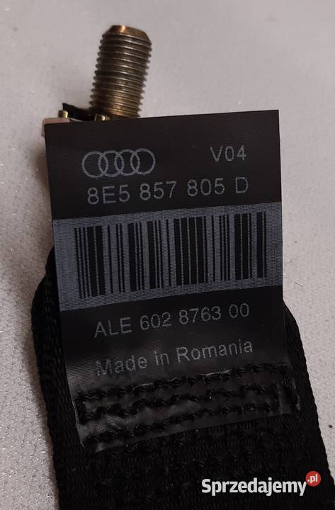 PAS BEZPIECZEŃSTWA PRAWY LEWY TYŁ AUDI A4 B6 B7 Mielęcin