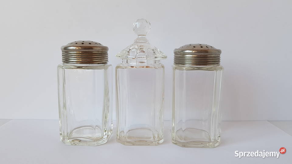 Stary przyprawnik kabaret szkło metal Dąbrowa Górnicza