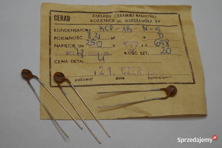 Kondensator 82pF 250V KCP CERAD pomorskie Gdańsk