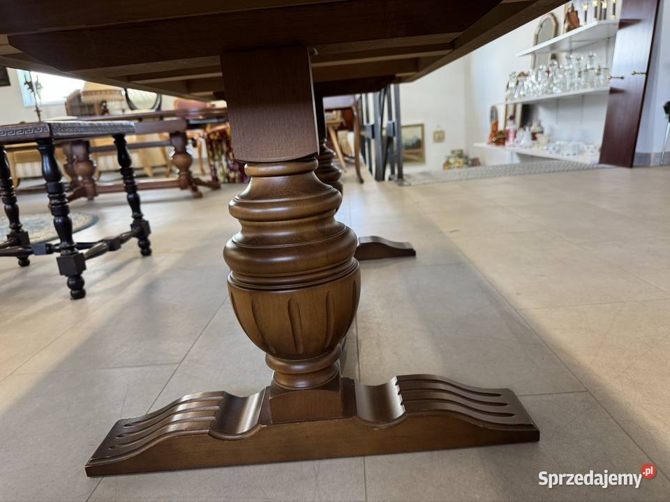 Drewniana solidna ława z marmurowym blatem 151cm Ełk