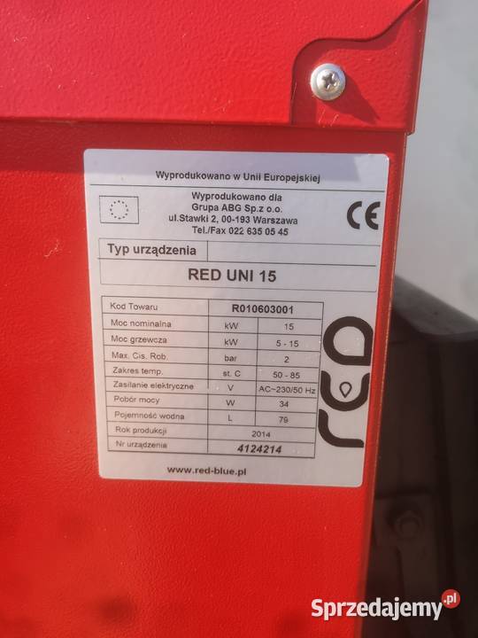 Piec na drewno i węgiel red uni 15kw części Skuszew