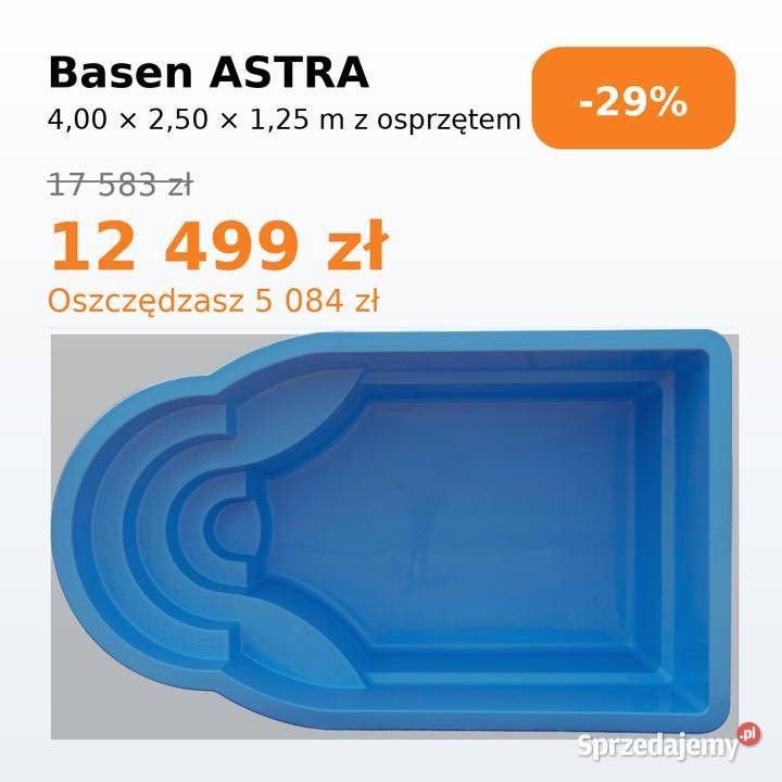 PROMOCJA Basen ogrodowy poliestrowy ZESTAW opolskie Opole