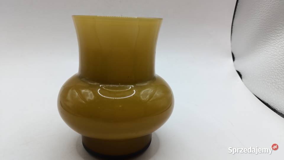 Wazon artystyczny ze szkła kolor miodowy lubelskie sprzedam