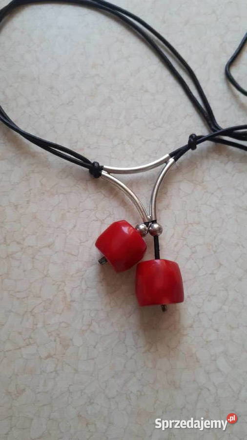 Naszyjnik ze srebra i korala naturalnego łódzkie Zgierz