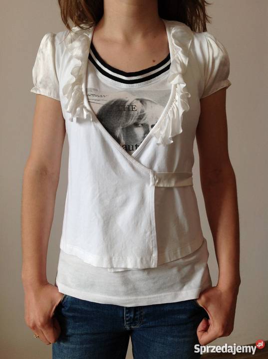 Bluzka biała z falbankami Rozmiar 34(XS)