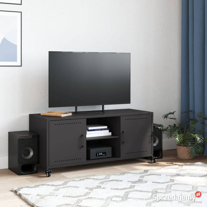 Szafka RTV czarna 1005x39x435 stal WM846662 Warszawa