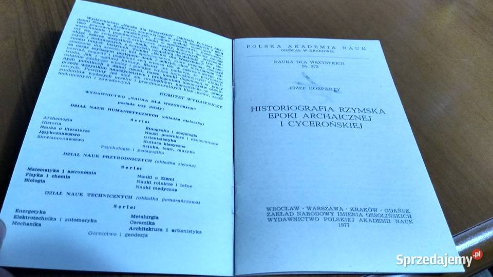 Historiografia rzymska epoki archaicznej i sprzedam