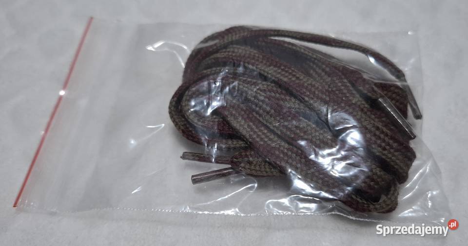 Sznurówki 90 płaskie 10mm dwukolorowe khaki i Czeladź