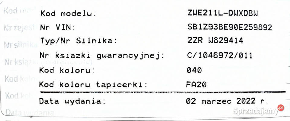 Toyota Corolla 22r Salon Polska HYBRID Gwaran 122KM