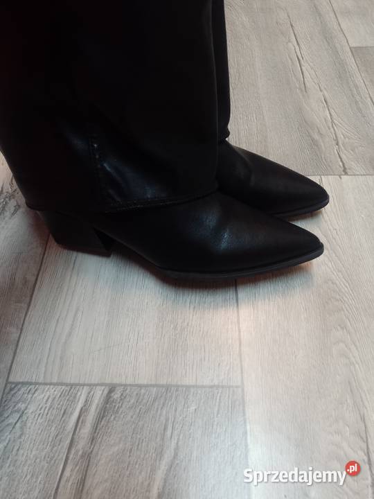 4142 Czarne Mega wygodne kozaki kowbojki Kraków