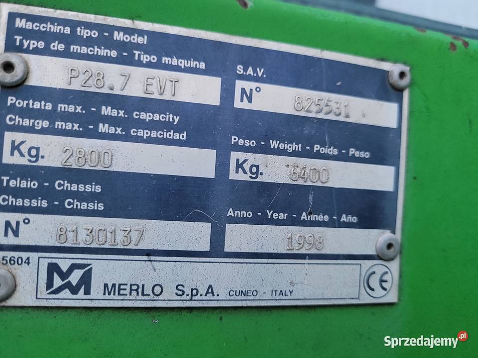 Merlo P287 EVT tleskopówka 7 m podkarpackie Zaklików