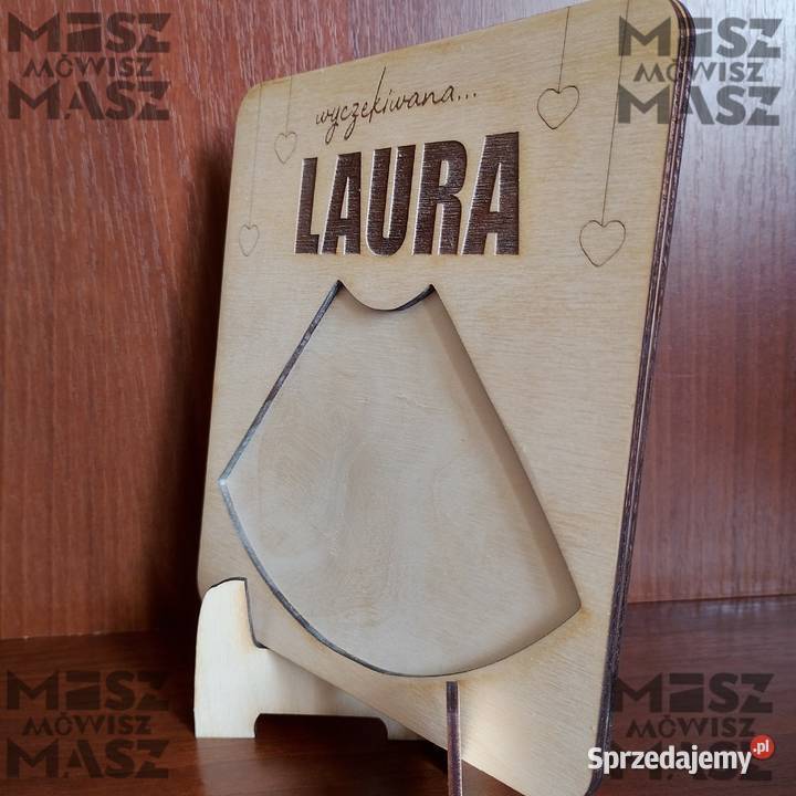 Ramka usg wyczekiwane dziecko ciąża drewno Racot