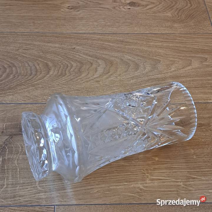 Kryształowy wazon PRL ręcznie szlifowany