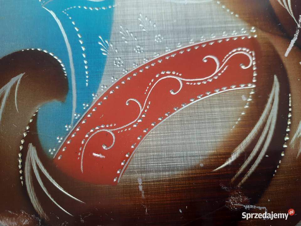 Aluminiowy obraz ścienny z lat 80 tych Morąg