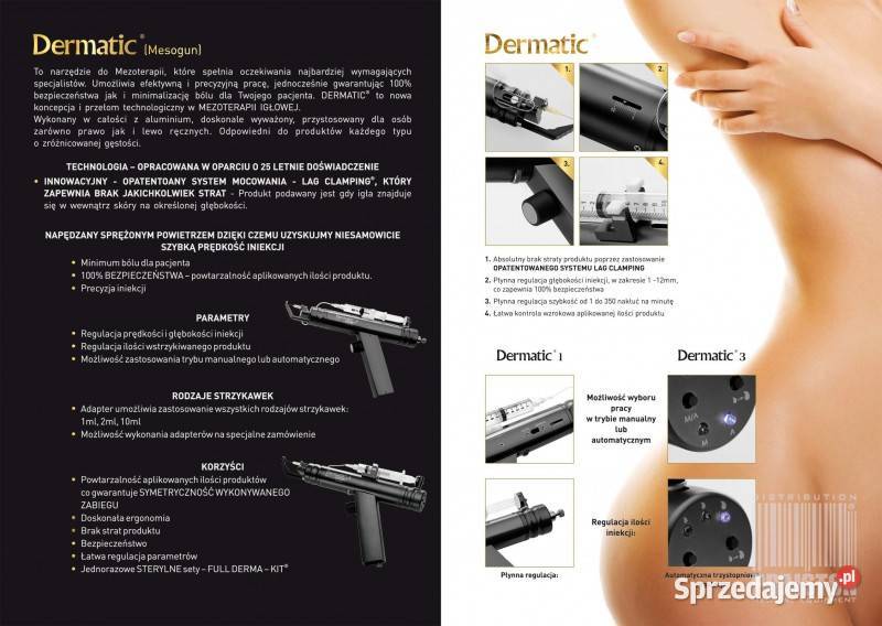 Pistolet do mezoterapii igłowej DERMATIC 1 Meso Sprzęt medyczny Zdrowie