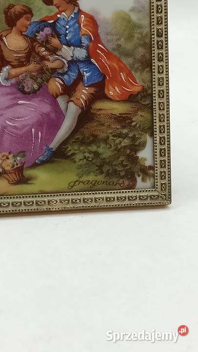 Zabytkowy kafel oprawiony w metal wiedeńska Zamość