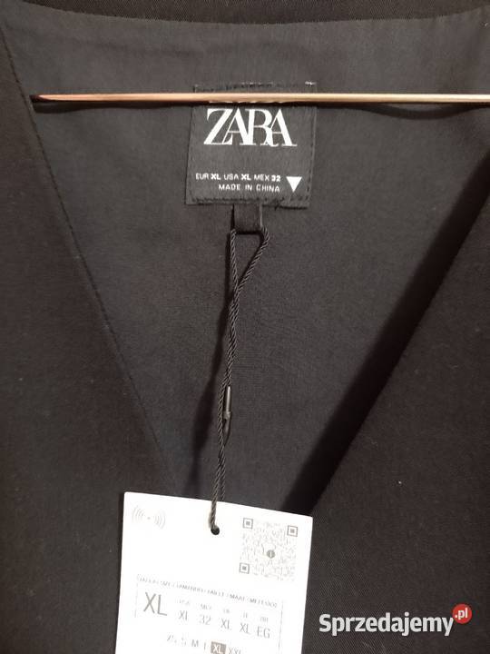 42XL ZARA Czarna żakietowa Kamizelka z patką z Kraków