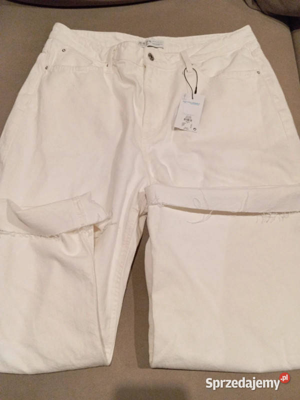 Jeansy Damskie Plus Size 4648 Białe Szerokie Hit Bydgoszcz