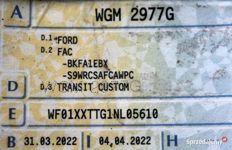 Ford Transit Custom 9osob L2 130 Salon FV23 1WŁ Rok produkcji 2022 Sokołów