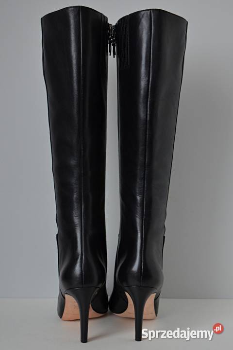 NATURALNIE PIĘKNE kozaki szpilki Via Spiga czarny podlaskie Białystok