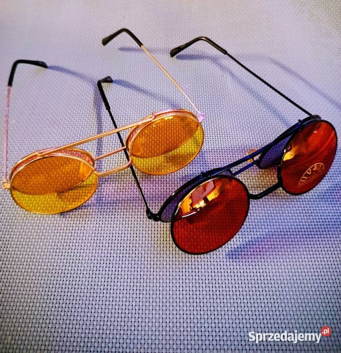 Okrągłe OKULARY PRZECIWSŁONECZNE Lenonki UV400 z mazowieckie Warszawa