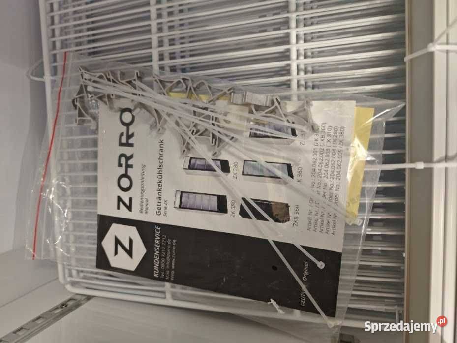 Lodówka przeszklona ZORRO 380L NOWA LED 210C Góra