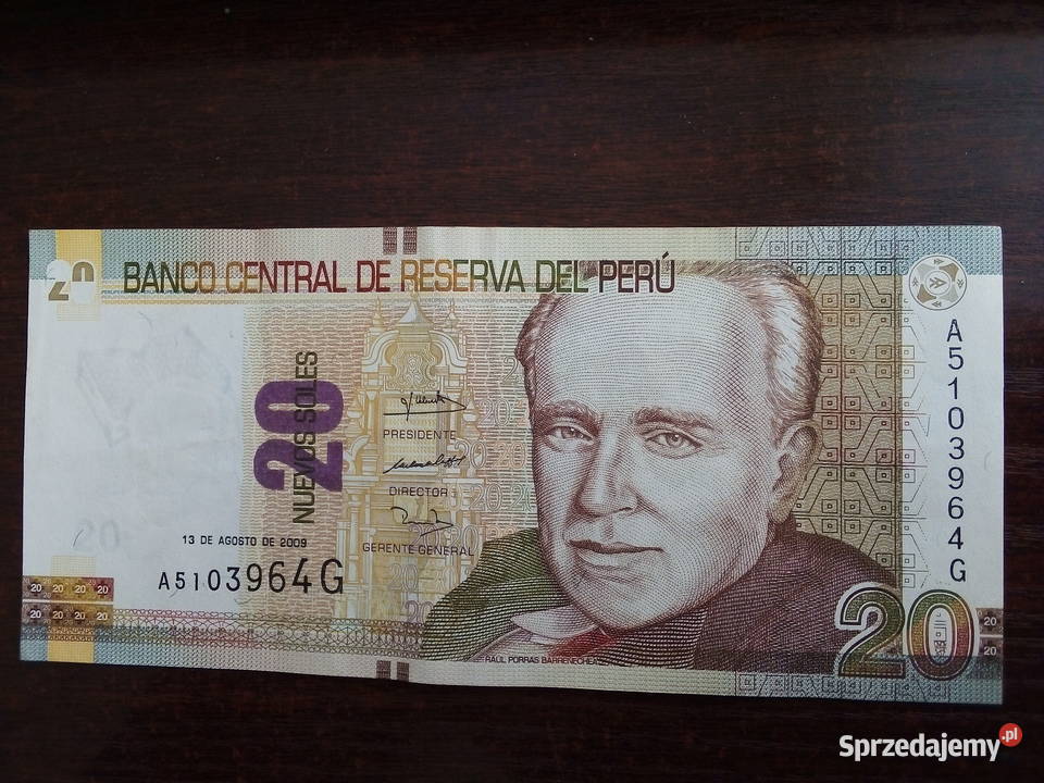 Banknot 20 soles Peru sprzedam
