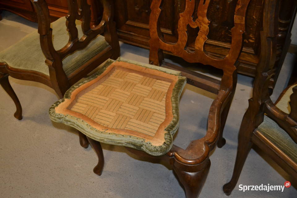 krzesła barokowe 4 orzech śląskie Będzin