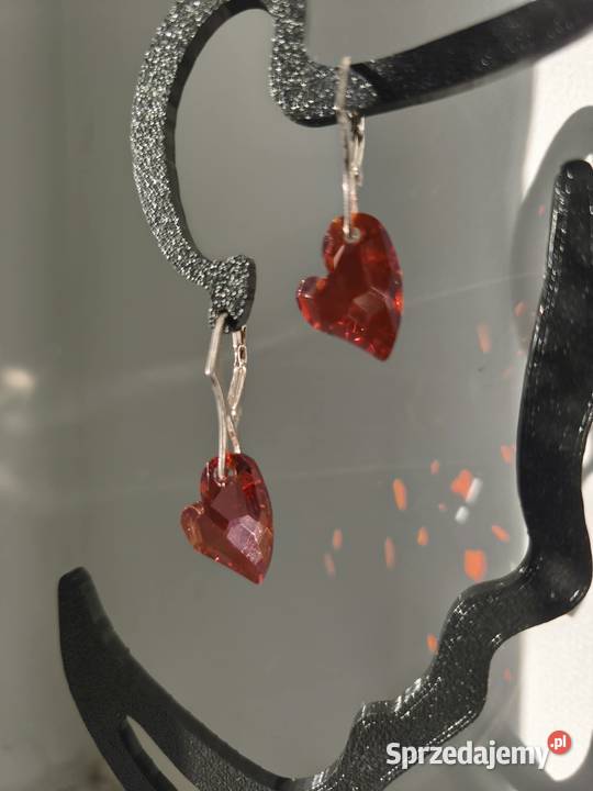 Kolczyki srebro kryształ Swarovski serce srebro Poznań