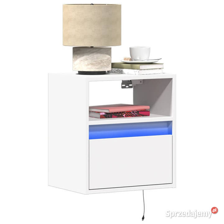 Wiszące szafki nocne z LED 2 białe WM3307976 Szafki Warszawa