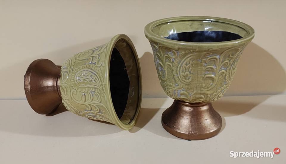 Doniczki osłonki szkliwione Wyjątkowy kształt Tarnów