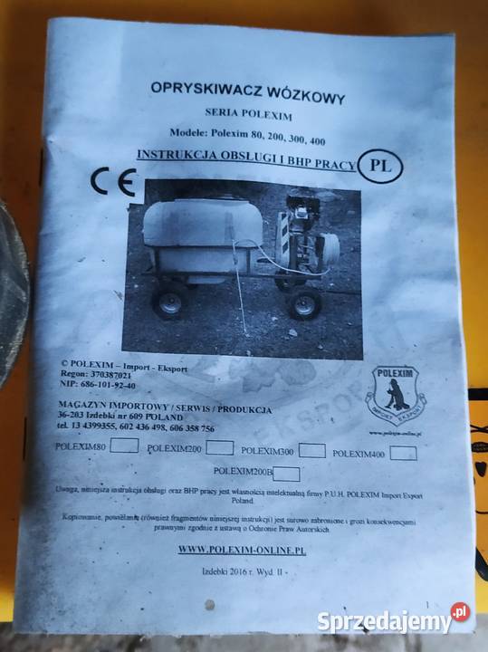 POLEXIM opryskiwacz spalinowy WÓZKOWY 65 Zacharzowice