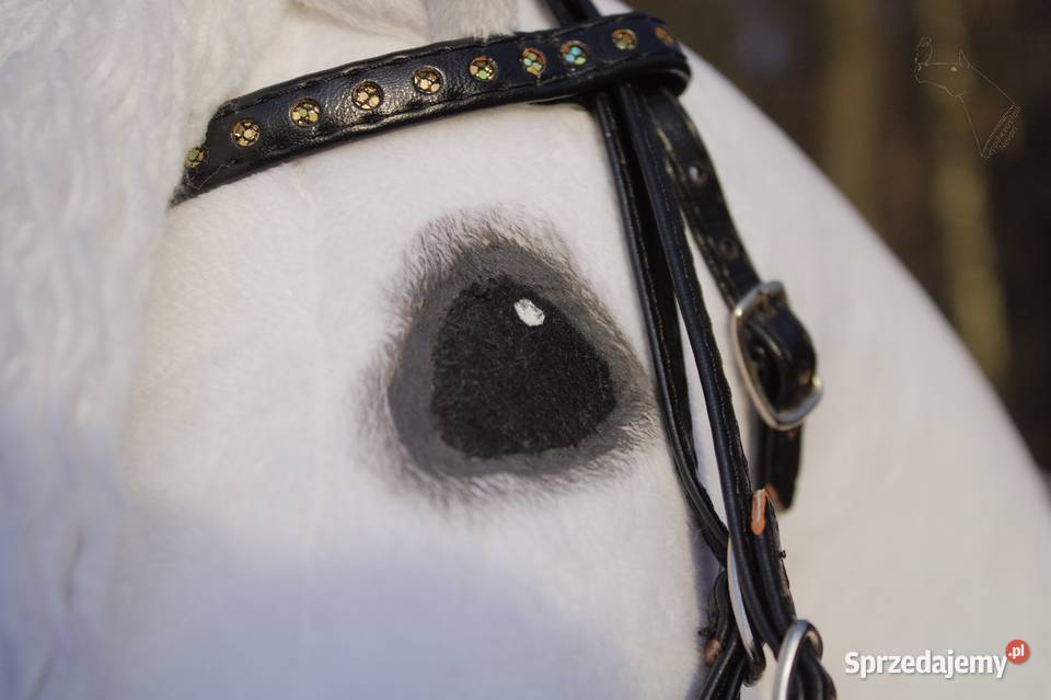 Hobby horse siwy biały konik na patyku zabawka biały Lublin
