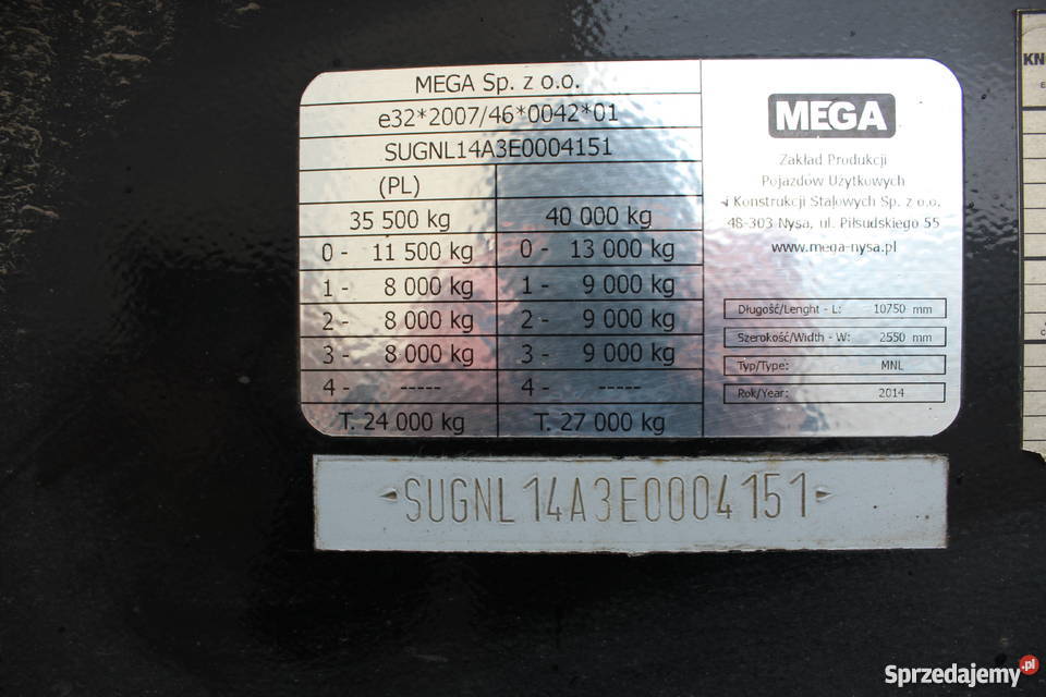 ODDAM LEASING NACZEPY WYWROTKI MEGA 35500 wywrotki Namysłów