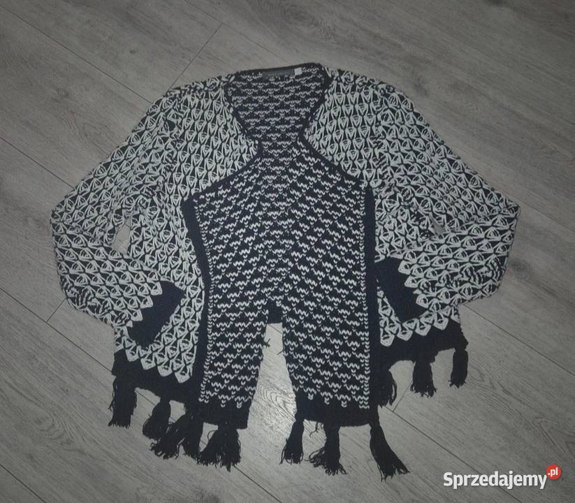 Sweter damski cardigan narzutka czerń i biel Łódź sprzedam