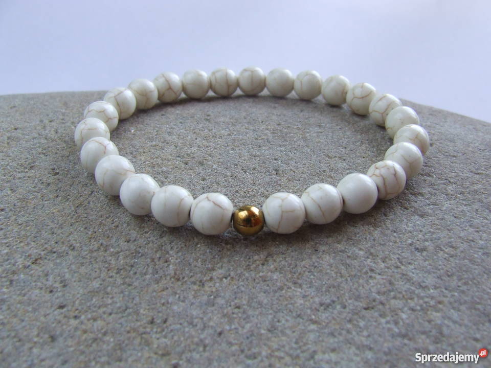 Bransoletka z turkusuturkus białyz Stalowa Wola