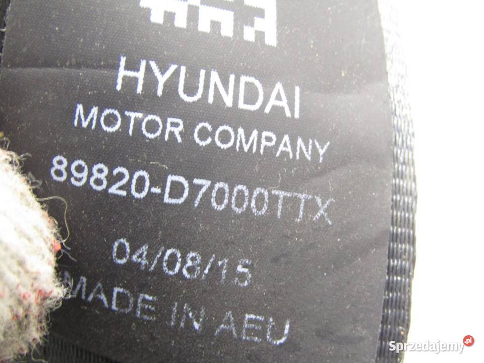 PAS BEZPIECZEŃSTWA PRAWY TYŁ TYLNY HYUNDAI Pasy bezpieczeństwa sprzedam