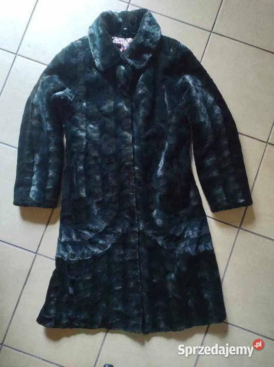Dłuższe futro z naturalnych norek szmaragd XS s śląskie Gliwice