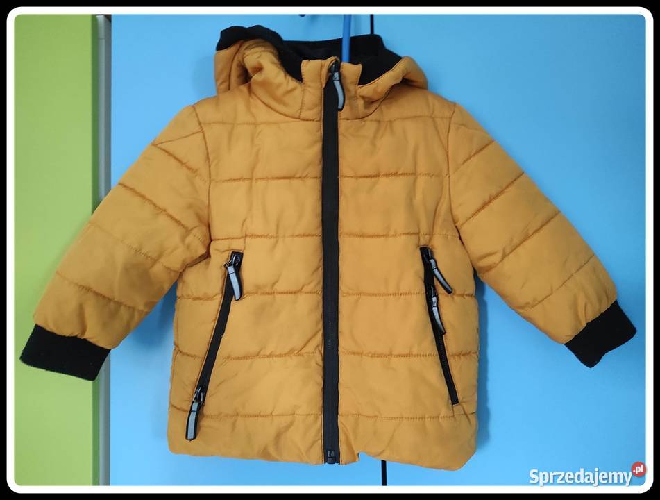 Musztardowa kurtka dziecka 12 18 miesięcy 86