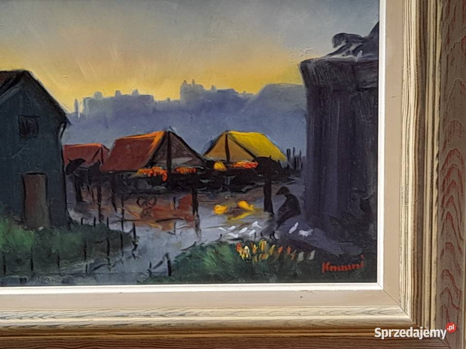 Widok na Paryż obraz olejny deska sygnowany Iłża