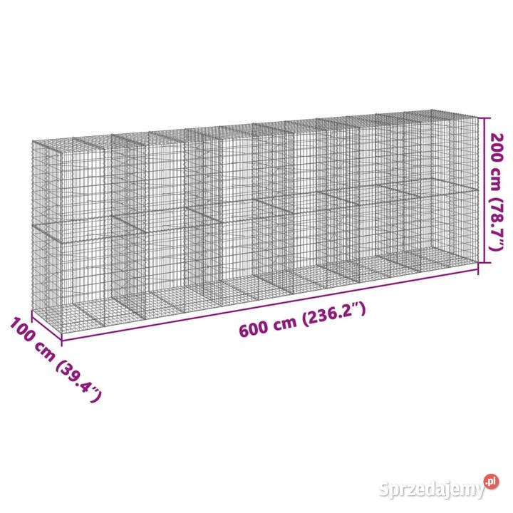 Kosz gabionowy z pokrywą 600x100x200 mazowieckie Warszawa sprzedam