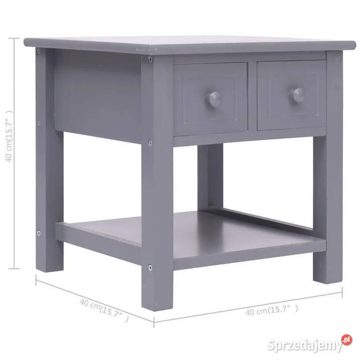 Stolik boczny szary 40 x 40 x 40 drewno mazowieckie