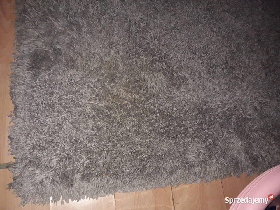 Dywan miękki długowłosy szary super stan 160m