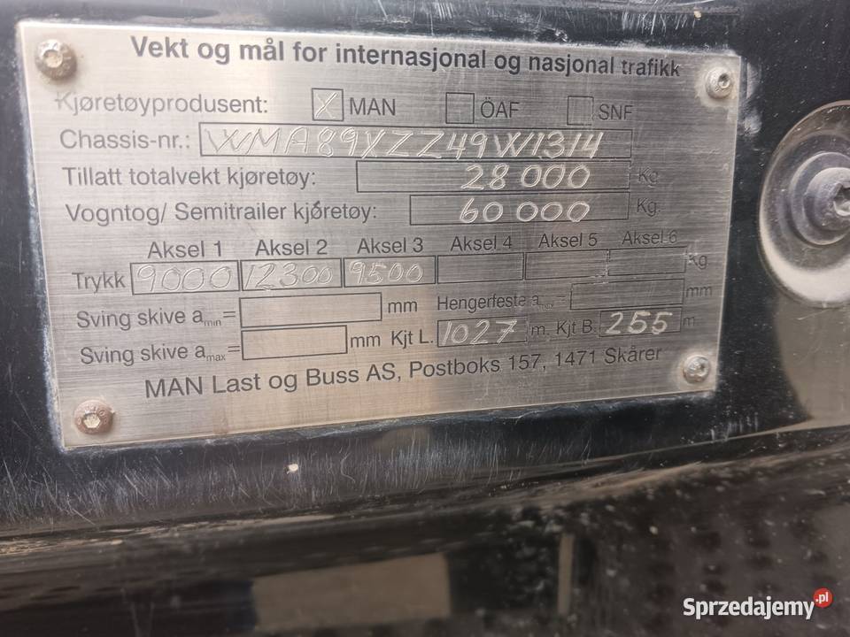 Man TGX z hdsem hmf 12 ton 6x2 2007 Dąb Polski