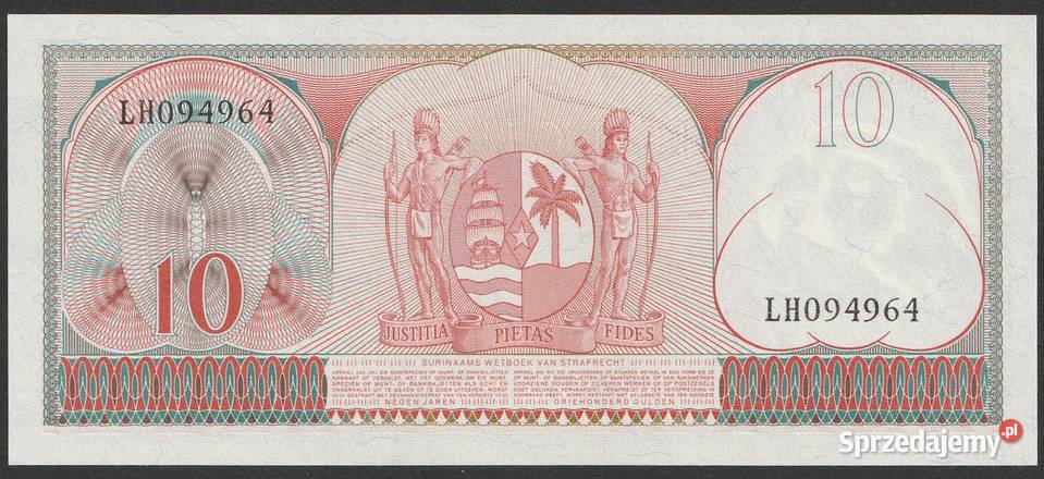 SURINAM 10 GULDENÓW 1963 stan bankowy UNC Numizmatyka Łódź