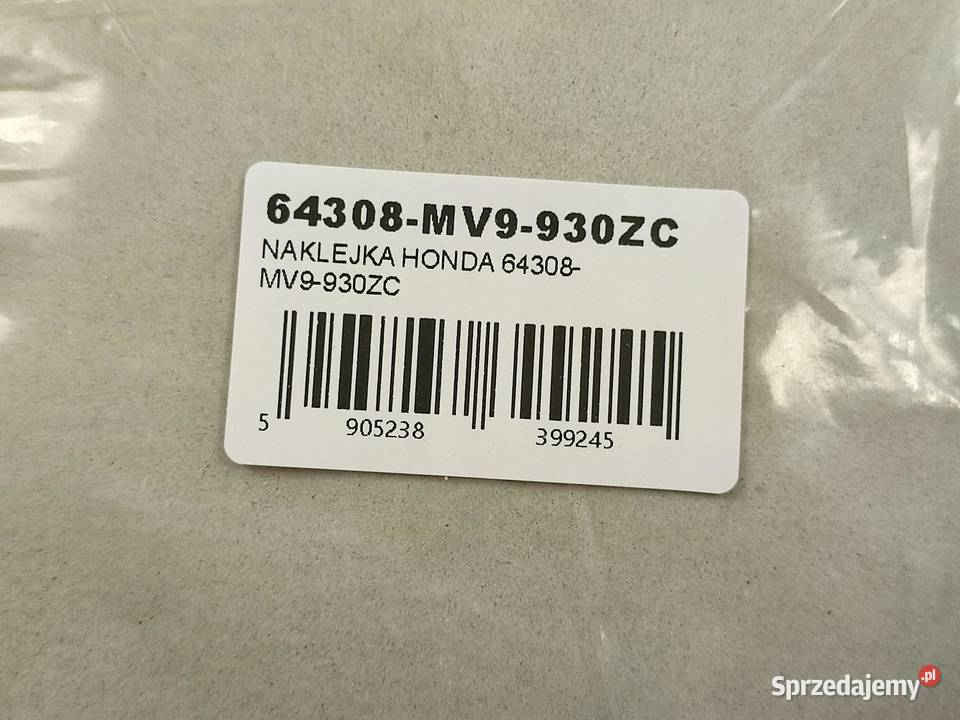 NAKLEJKA PRAWY BOCZEK HONDA CBR600F HURRICANE osobowe